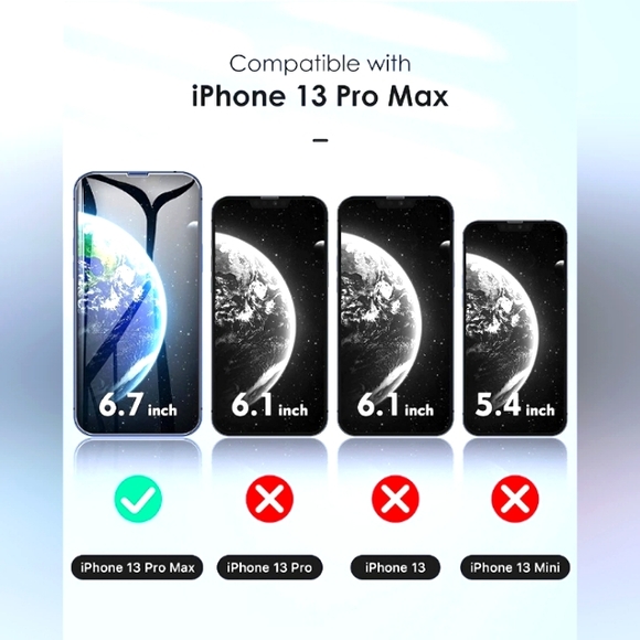RAXFLY Compatible with iPhone 13 Pro Max Screen Protectors 6.7 inch 3pk - Picture 4 of 5